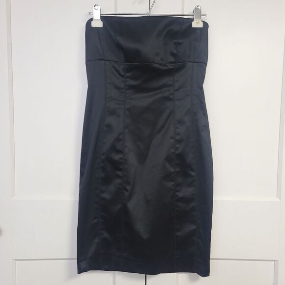Bebe Black Strapless Sheath Cocktail Dress, Large - Picture 1 of 7